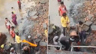 Maharashtra: Three Labourers Die, Two Injured Due To Falling Debris From Building Getting Re-Developed in Palghar's Virar (Watch Video)