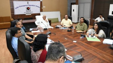 Cyclone Biparjoy: Gujarat CM Bhupendra Patel Holds Review Meeting at State Emergency Operation Center As Cyclonic Storm To Make Landfall at Jakhau Port Today