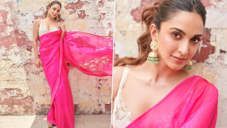 Saree Goals! Kiara Advani Exudes Pure Glamour in Pink Fuchsia Sari, View Pics of Satyaprem Ki Katha Actress