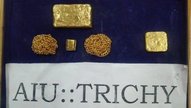 India News | Tamil Nadu: Gold Valued at over Rs 72 Lakh Seized at Trichy Airport, 3 Held