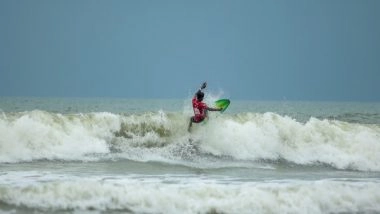 Sports News | Indian Open of Surfing: Groms Wonder Boy Kishore Shines Under Challenging Conditions, Stiff Competition
