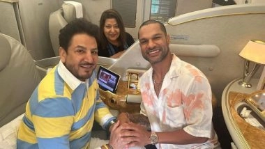Entertainment News | Shikhar Dhawan Bumps into Music Legend Gurdas Maan, Shares Pic