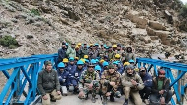 India News | Uttarakhand: BRO Personnel Reconstruct Bailey Bridge Connecting Kurkuti-Gamshali-Niti Road and Nitipass Road