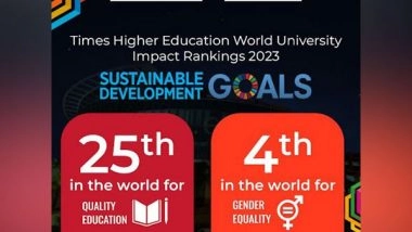 Business News | Times Higher Education (THE) Ranks MAHE 25th Globally for Quality Education and 4th for Gender Equality in 2023 Impact Ranking