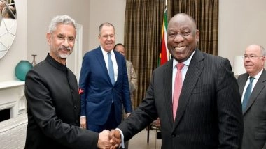 World News | Jaishankar Calls on South Africa's President on Sidelines of BRICS Meeting
