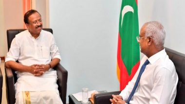 World News | MoS Muraleedharan Calls on Maldives President Ibrahim Solih in Male, Exchanges Views on Bilateral Cooperation