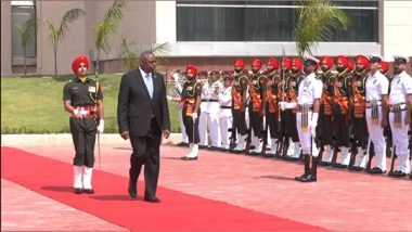 World News | US Defence Secretary Lloyd Austin Inspects Tri-Service Guard of Honour