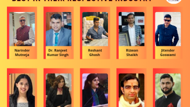 Business News | Top 10 Personalities Who Are Doing Best in Their Respective Industries Felicitated by Webhack Solutions