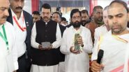 India News | Maharashtra CM Eknath Shinde Performs 'Bhoomi Pooja' of Balaji Temple in Navi Mumbai