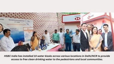 Business News | HSBC India Installs Water KIOSKS in Delhi and NCR to Provide Clean Drinking Water During the Summer Months