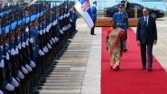 World News | President Murmu Receives Warm Welcome by Serbian Counterpart Vucic at Presidential Palace