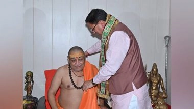 India News | Uttarakhand CM Dhami Visits Jagatguru Ashram in Kankhal