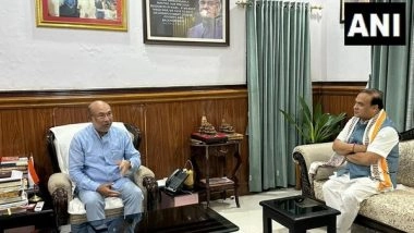 India News | Assam CM Himanta Biswa Sarma Meets Manipur CM N Biren Singh in Manipur Today
