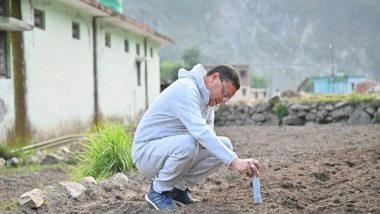 India News | Uttarakhand CM Dhami Visits Siror, Netala Villages in Uttarkashi, Sows 'Mandua' Seeds, Promotes Millet Crops