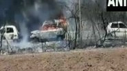 Gujarat Fire: Five Parked Cars Gutted in Botad, Operation Underway To Douse Flames (Watch Video)
