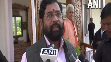 India News | Maharashtra CM Eknath Shinde Calls on Jammu and Kashmir LG Manoj Sinha in Srinagar