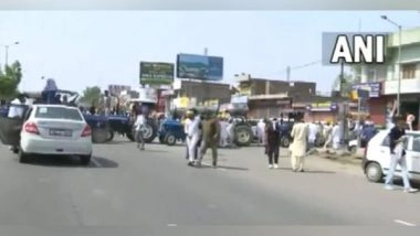 India News | Farmers Block Road in Haryana's Kurukshetra, to Hold Mahapanchyat over MSP