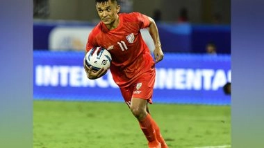 Sports News | Sunil Chhetri Announces Wife's Pregnancy with Goal Celebration at Intercontinental Cup 2023