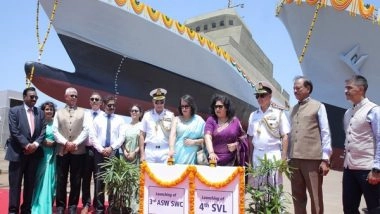 India News | GRSE Launches Two Warships of Different Classes