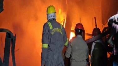 India News | UP: Massive Fire Breaks out at Warehouse in Vrindavan, Dousing Operation Underway
