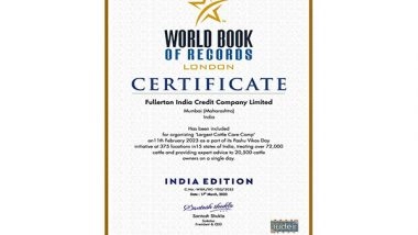 Business News | SMFG India Credit Co. Ltd. (Formerly Fullerton India Credit Co. Ltd.) Fosters Social Upliftment Through CSR Initiatives