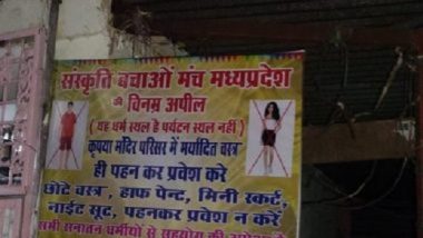 Madhya Pradesh: Posters Put Up in Bhopal Temples Imposing Ban on Entry Wearing Western Clothes