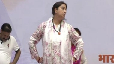 India News | International Yoga Day: Union Minister Smriti Irani Performs Yoga at Noida Indoor Stadium in UP
