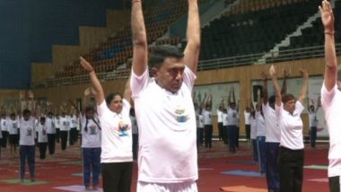 International Yoga Day 2023: Goa CM Pramod Sawant Performs Yoga With School Students in Bambolim (See Pics)