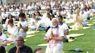 World News | PM Modi Praises Energy, Commitment Shown by Participants During Yoga Day Event at UN Headquarters