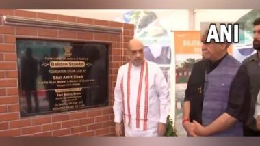 India News | J-K: Amit Shah Lays Foundation Stone of 'Balidaan Stambh' in Srinagar