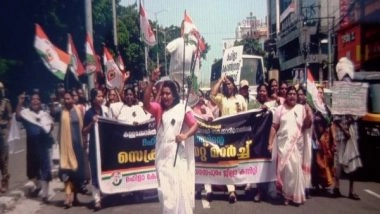 India News | Kerala: Mahila Congress Stages Protest Against KPCC Chief's Arrest in Thiruvananthapuram