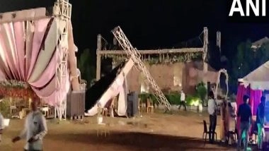 India News | 8 Injured as Wedding Pandal Collapses Due to Heavy Rain in MP's Damoh