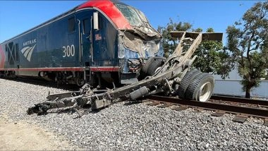 World News | California: 16 Injured as Amtrak Passenger Train Derails After Hitting Vehicle