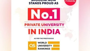 Business News | Shoolini Soars to New Heights with No.1 QS Rankings