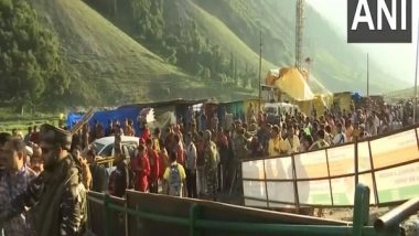 India News | Amarnath Yatra: First Batch of Pilgrims Reaches Baltal Base Camp in Ganderbal