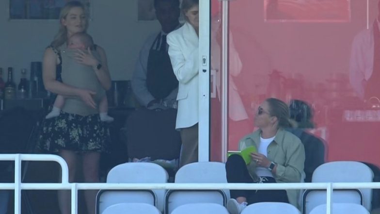 Alyssa Healy Watches Husband Mitchell Starc Bat At the Oval During Day 4 of IND vs AUS WTC 2023 Final (Watch Video)