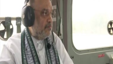 Cyclone Biparjoy in Gujarat: Union Home Minister Amit Shah Conducts Aerial Survey of Affected Areas in Kutch (Watch Video)