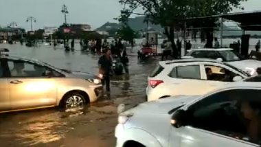 Rajasthan Rains: Anasagar Lake in Ajmer Overflows After Heavy Rainfall Lashes City, Causes Traffic Jam (Watch Video)