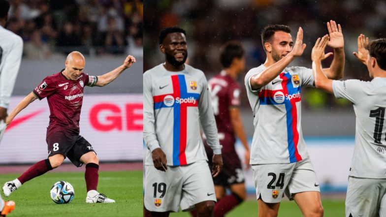 Vissel Kobe 0–2 Barcelona: Franck Kessie, Eric Garcia on Target As Catalan Giants Win Friendly on Reunion With Club Legend Andres Iniesta (Watch Goal Video Highlights)