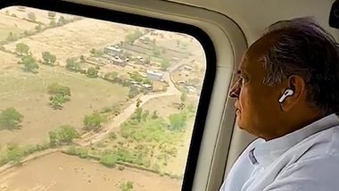 Rajasthan Rains: CM Ashok Gehlot Conducts Aerial Survey of Three Districts Affected by Cyclone Biparjoy-Triggered Rainfall