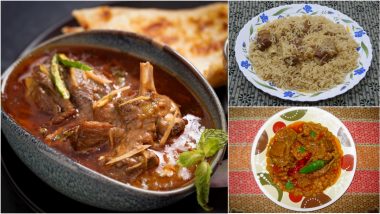 Bakrid 2023 Mutton Recipes: From Yakhni Pulao to Mutton Nihari, 5 Mouth-Watering Mutton Dishes That Are Must Eat on Eid al-Adha (Watch Recipe Videos)