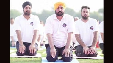 International Yoga Day 2023: Punjab CM Bhagwant Mann Urges People to Make Yoga Part of Life