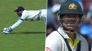David Warner Wicket Video: Watch KS Bharat's Brilliant Catch Off Shardul Thakur's Bowling to Dismiss Australian Opener During IND vs AUS WTC 2023 Final Day 1