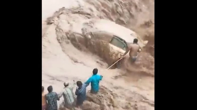 Car Washes Away in River in Panchkula, Woman Rescued by Locals