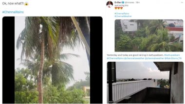 Chennai Rains Today Accompanied by Thunderstorm Photos and Videos Go Viral on Twitter As Netizens Express Joy Witnessing Cool Chennai Weather!