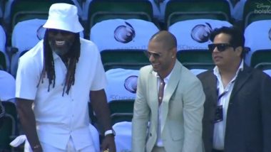 Chris Gayle and Shikhar Dhawan Attend Day 1 of IND vs AUS WTC 2023 Final at the Oval (See Pic)