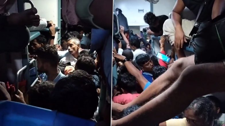 Odisha Train Accident: Recent Video of Extremely Crowded Coromandel Express 12841 Goes Viral, Shows Passengers With Confirmed Tickets Struggling for Seats in Jam-Packed Reserved Coach