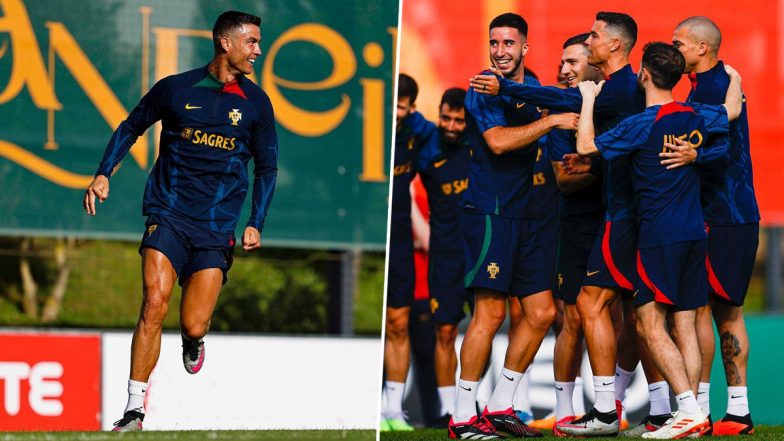 Cristiano Ronaldo Trains for Portugal Ahead of UEFA Euro 2024 Qualifiers, Al-Nassr Star Writes 'Always a Special Feeling to Be Back Home' (See Pics)