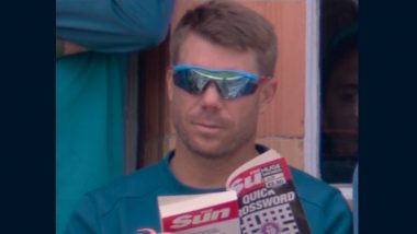 David Warner Spotted Doing Crosswords in Lord’s Balcony on Day 2 of ENG vs AUS Ashes 2023 Second Test, Picture Goes Viral