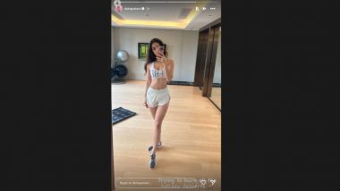 Disha Patani Flaunts Her Toned Midriff in Gym Wear! Actress Shows How To ‘Burn All the Holiday Desserts’ in This Mirror Selfie (View Pic)